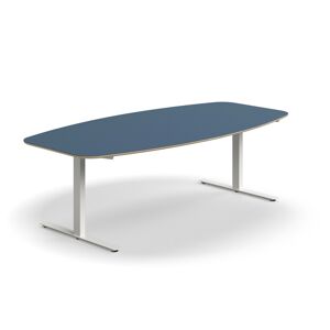 Rokovací stôl AUDREY, 2400x1200 mm, biely rám, šedomodrá