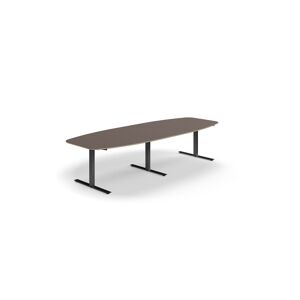 Rokovací stôl AUDREY, 3200x1200 mm, čierny rám, šedohnedá