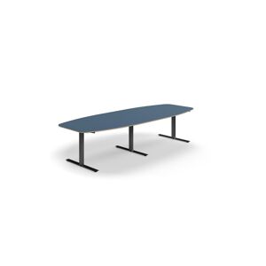 Rokovací stôl AUDREY, 3200x1200 mm, čierny rám, šedomodrá