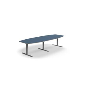 Rokovací stôl AUDREY, 3200x1200 mm, strieborný rám, šedomodrá