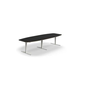 Rokovací stôl AUDREY, 3200x1200 mm, biely rám, tmavošedá