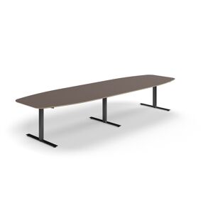 Rokovací stôl AUDREY, 4000x1200 mm, čierny rám, šedohnedá
