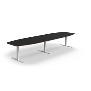 Rokovací stôl AUDREY, 4000x1200 mm, biely rám, tmavošedá