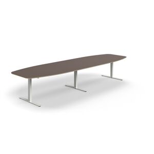 Rokovací stôl AUDREY, 4000x1200 mm, biely rám, šedohnedá