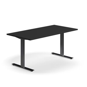 Kancelársky stôl QBUS, rovný, 1600x800 mm, T-rám, čierny rám, čierna