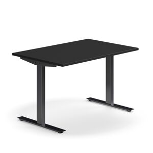 Kancelársky stôl QBUS, rovný, 1200x800 mm, T-rám, čierny rám, čierna