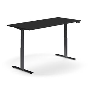 Výškovo nastaviteľný stôl QBUS, rovný, 1800x800 mm, čierny rám, čierna